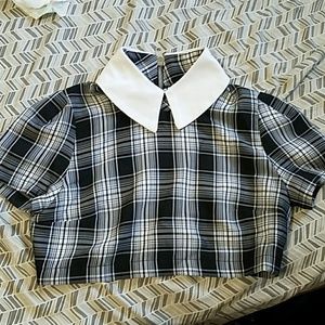 Plaid Deandri crop top