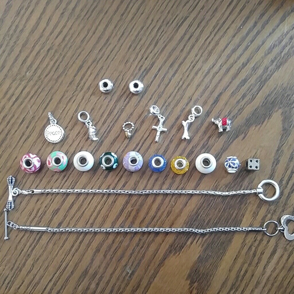 Pandora bracelets with lots of extras