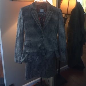 Red Valentino gray and pink plaid suit