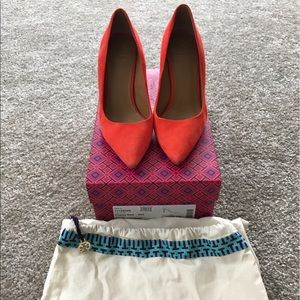 Tory Burch Elana Pumps. Poppy Red. Size 8.5