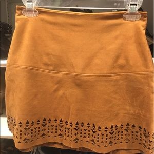 Faux Suede Laser cut skirt
