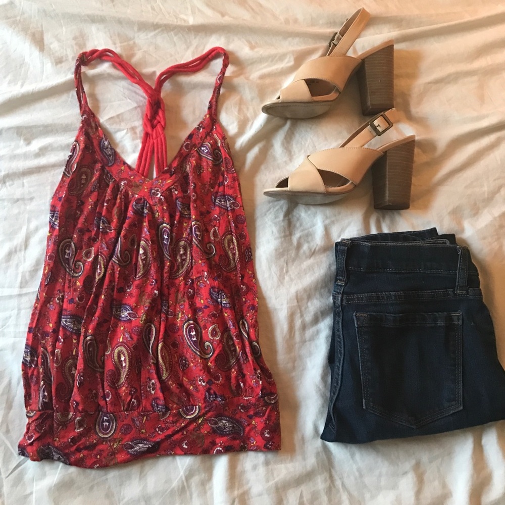 Paisley top with braided strap from Nordstrom