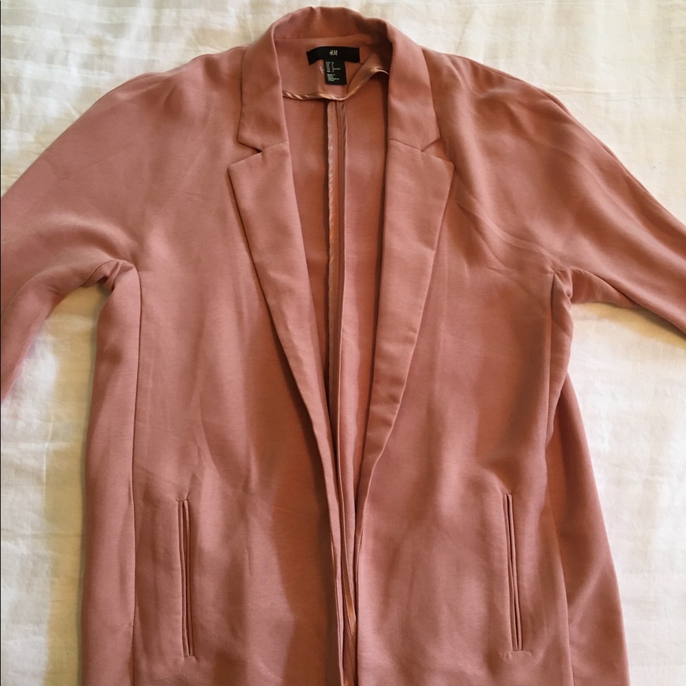 H&M Pink Salmon Coral Oversized Blazer Size 2