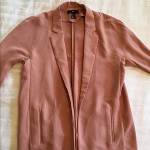 H&M Pink Salmon Coral Oversized Blazer Size 2