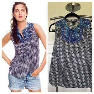 J Crew Embroidered Tank Size 6 Great Condition