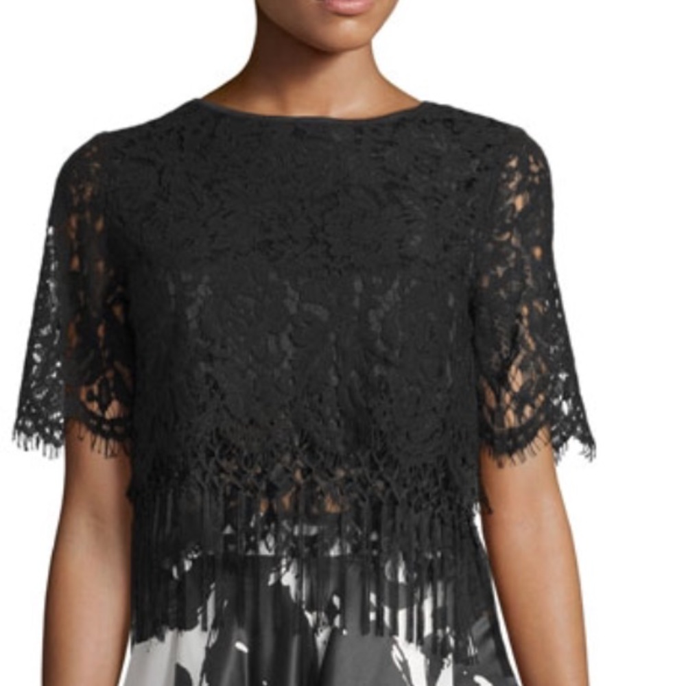 Black lace and tassel Romeo and Juliet top