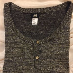 H&M Cardigan- Gold and Metal Gray 3/4" Sleeve