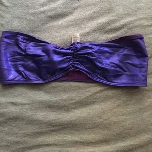 Metallic purple, strapless bra