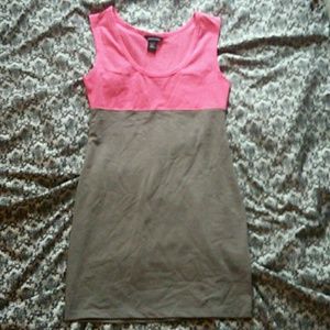 Moda international lycra pink and gray dress