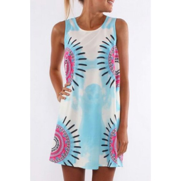 Casual Sleeveless Women's Sundress- beach cover up - Picture 2 of 5