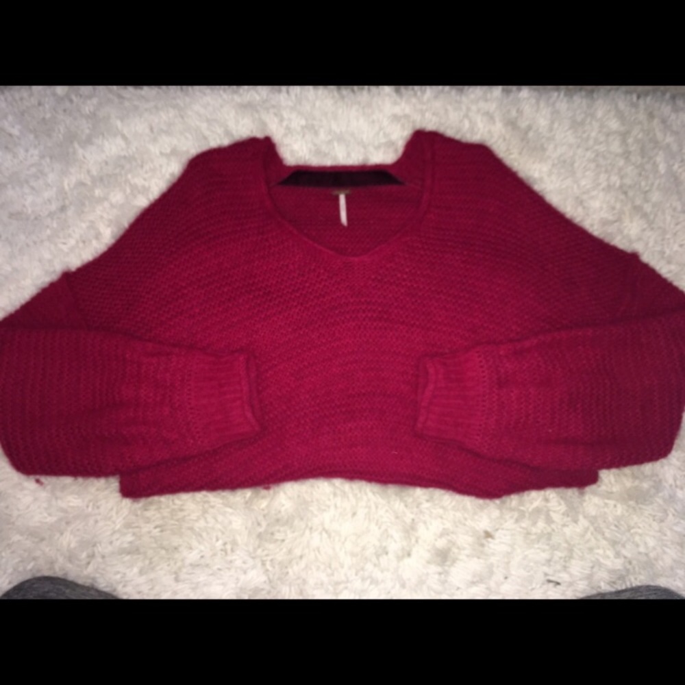 Free People Red sweater