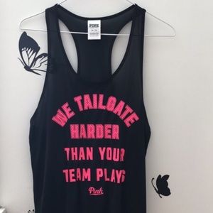 PINK XS/S Black Racerback Tank NWOT