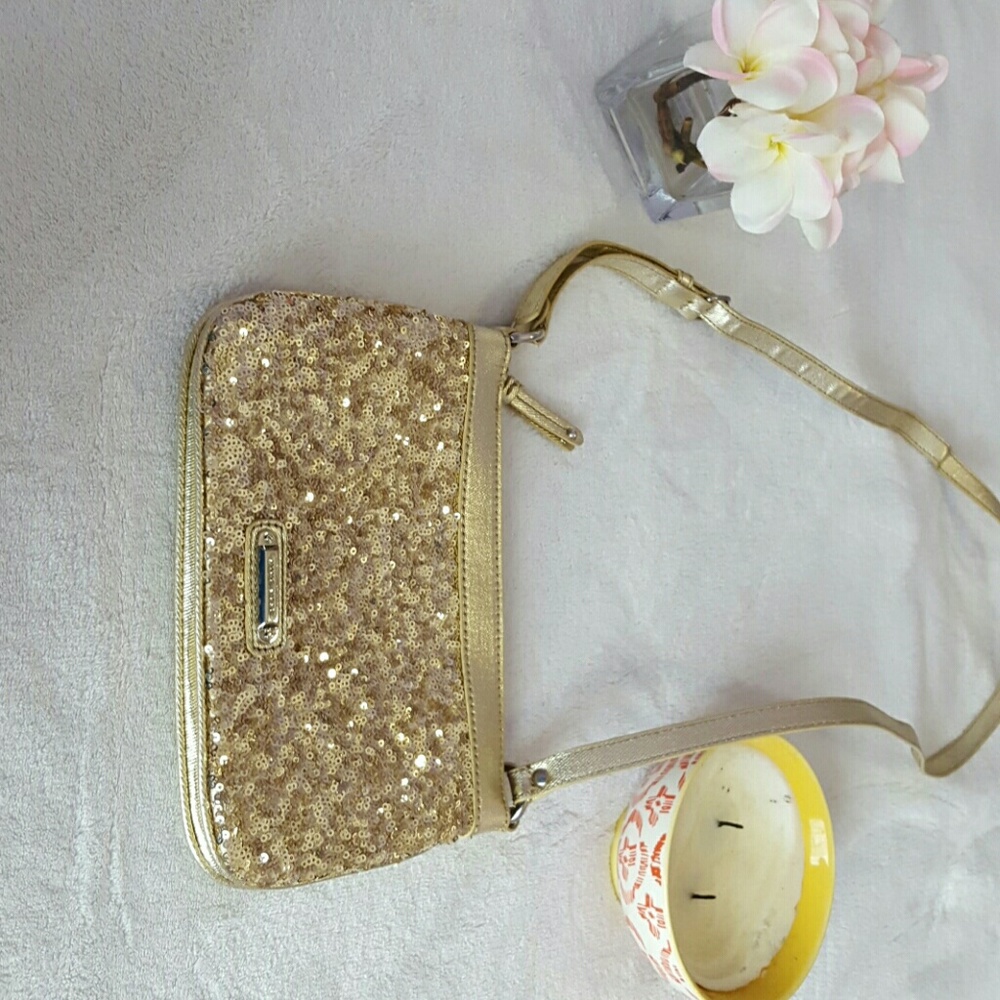 Gold glitter crossbody bag