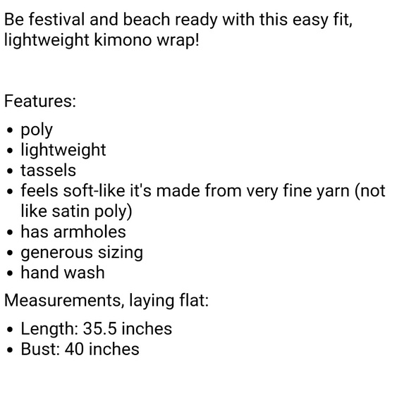 Vintage Look American flag kimono wrap Tassels - Picture 3 of 7