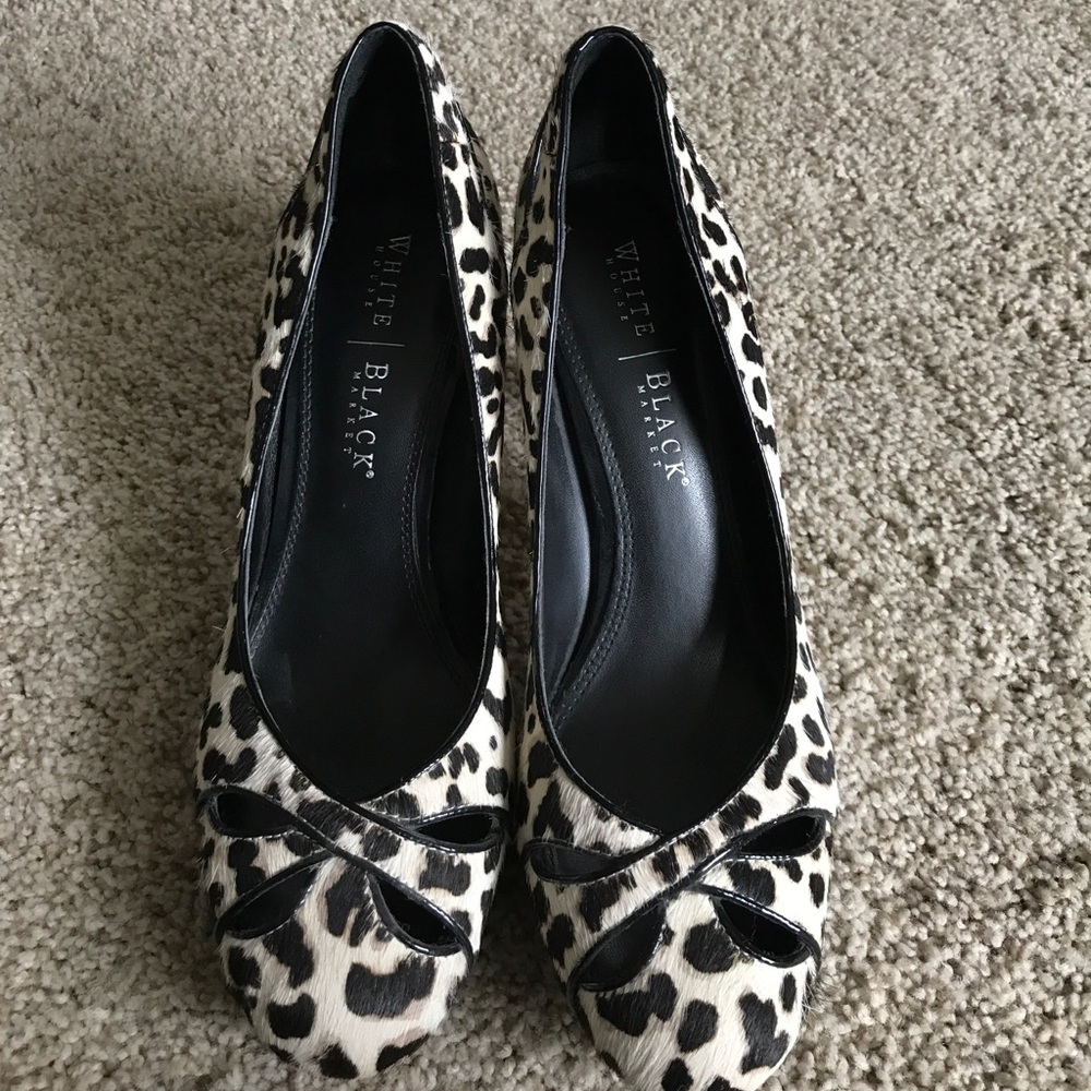 White House Black Market leopard print heels. 9.5
