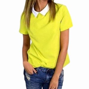 ‼️FINAL PRICE‼️Yellow Peter Pan collared blouse