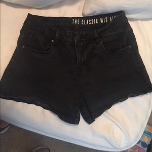 Black denim shorts