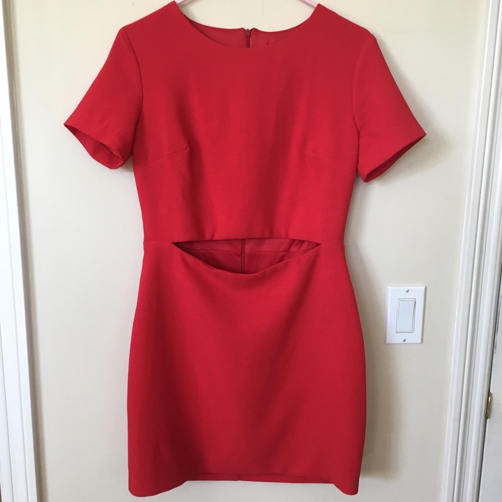 Red cutout bodycon dress