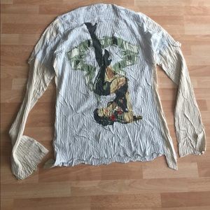 V neck new cowgirl yoga shirt l or xl