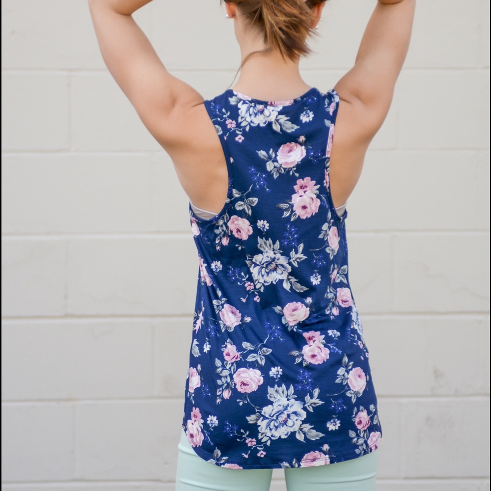SOLD OUT! Floral Racerback Tank - Picture 2 of 6