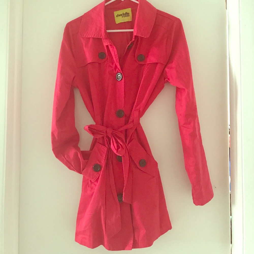 Pink trench coat