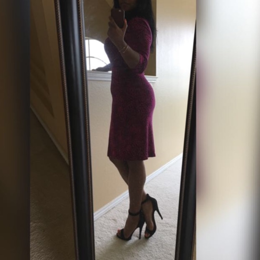 Hot Pink & black leopard dress with ribbon wrap🎀