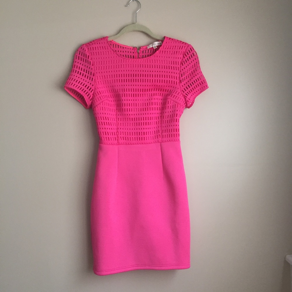 Pink Stunner Dress with Caged Top Detail