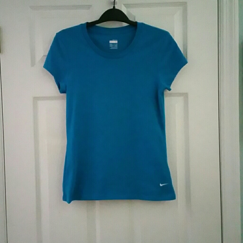 NIKE COMFY FIT DRI BLUE ATHLETIC COTTON TEE SHIRT