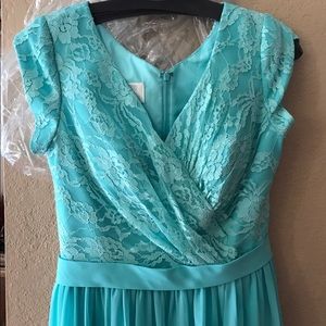 Teal/aqua short sleeve dress