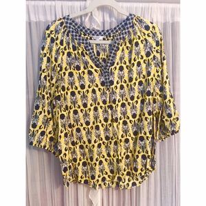 Crown & Ivy Zebra Yellow and Black Top