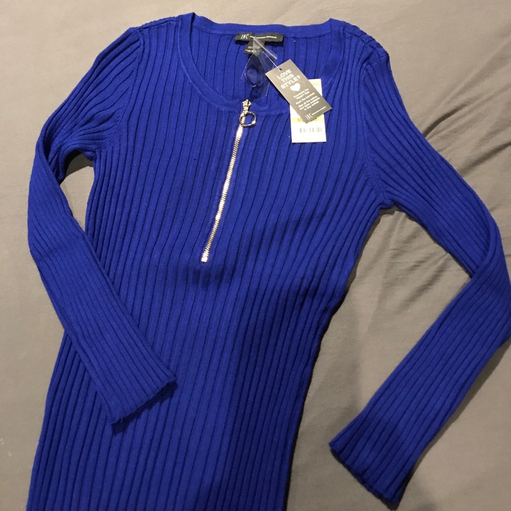Bright blue sweater