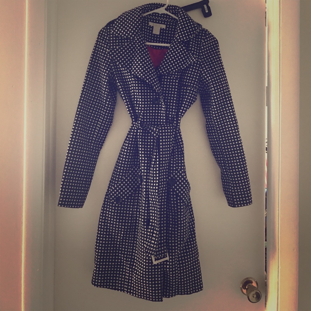 Polka dot trench coat