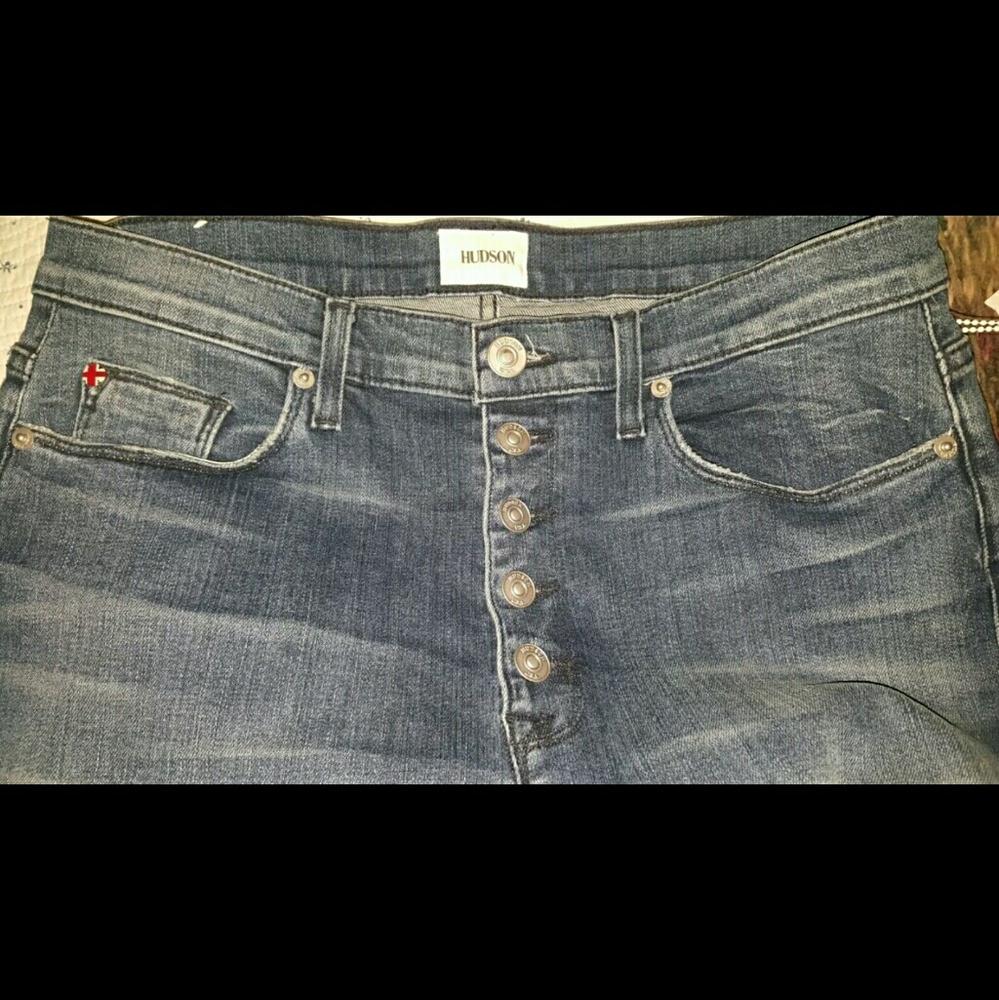 💣SOLD💥🌈 Hudson Jodi Hi Waist Flare Jeans raw hem - Picture 6 of 8