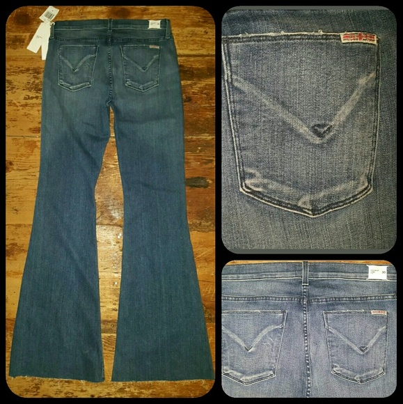 💣SOLD💥🌈 Hudson Jodi Hi Waist Flare Jeans  raw hem - Picture 4 of 8