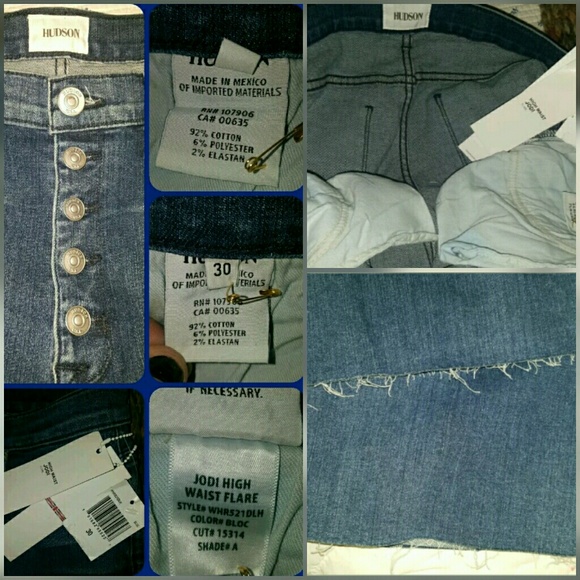 💣SOLD💥🌈 Hudson Jodi Hi Waist Flare Jeans  raw hem - Picture 8 of 8