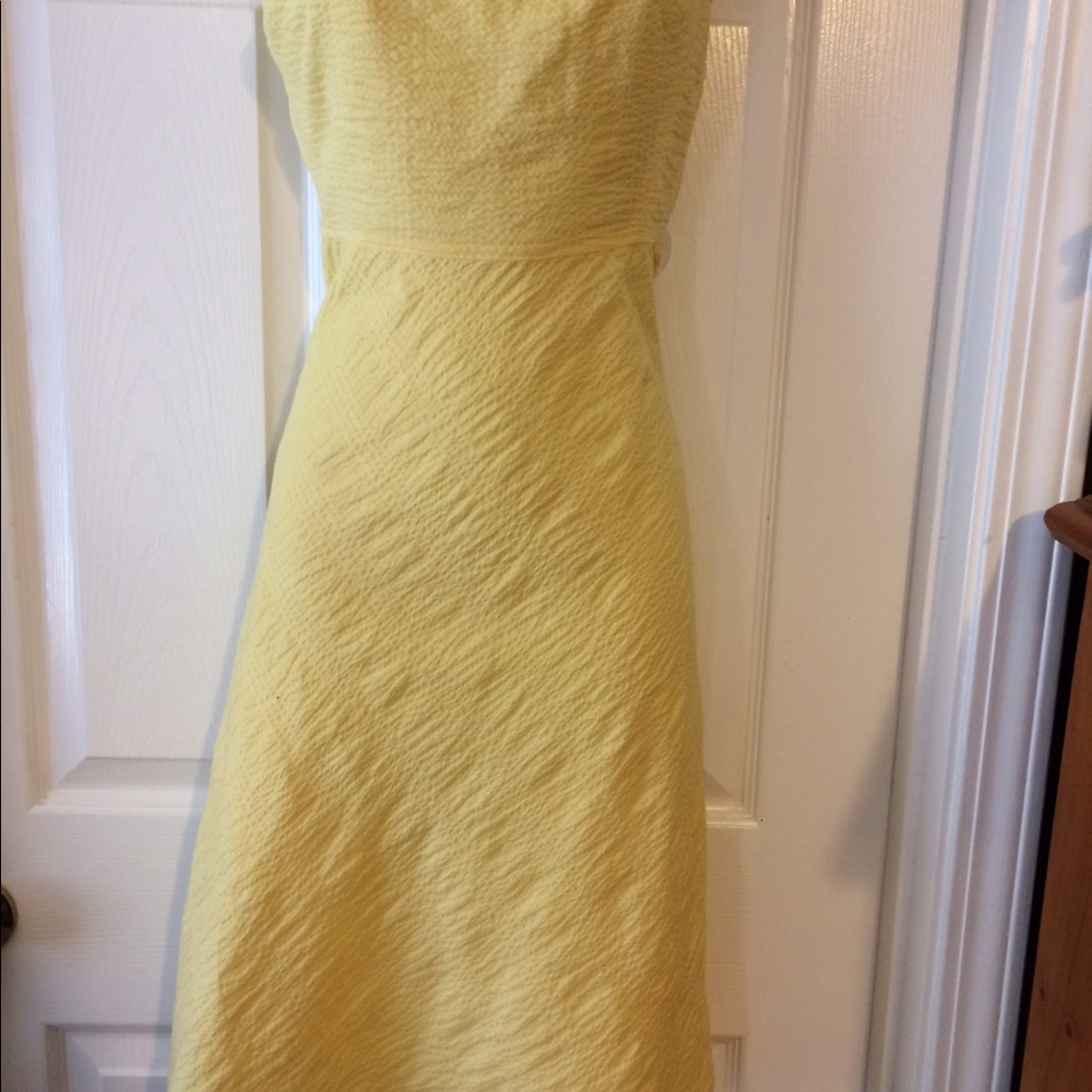 J. crew yellow strapless dress size P4