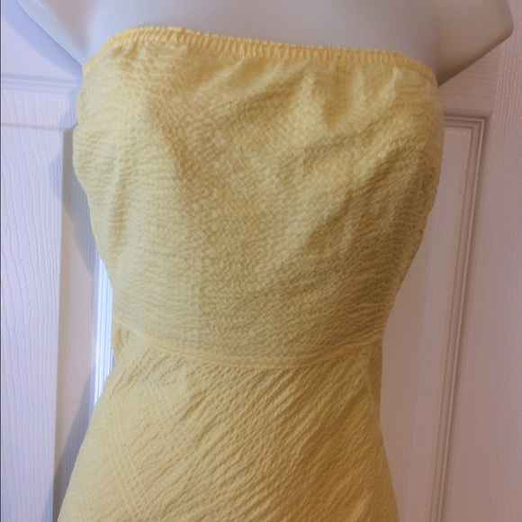 J. crew yellow strapless dress size P4 - Picture 2 of 8