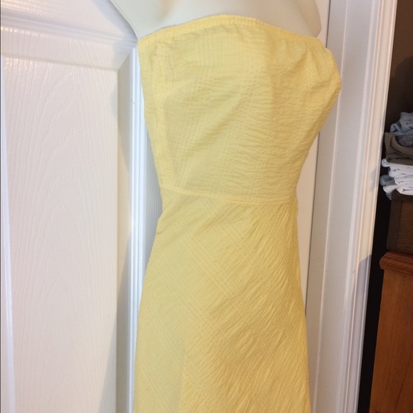 J. crew yellow strapless dress size P4 - Picture 4 of 8