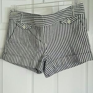Blue and white striped shorts