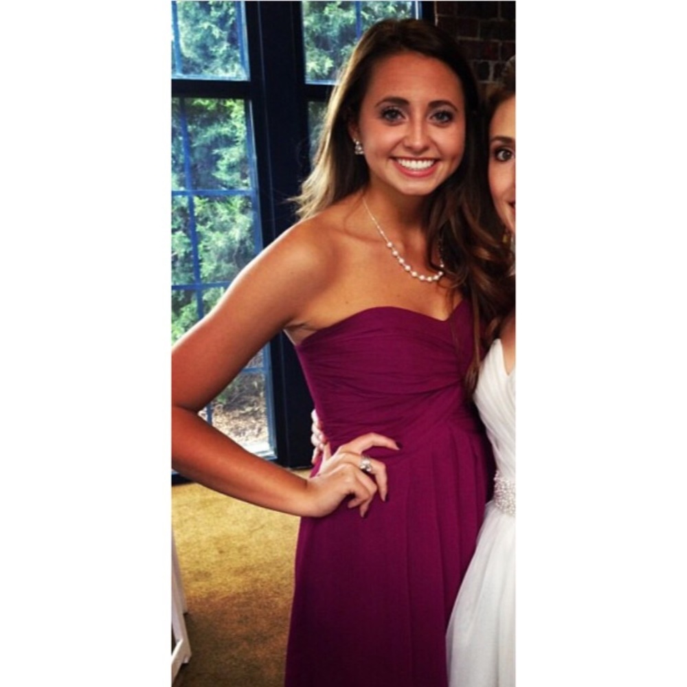 short sangria bridesmaid dress