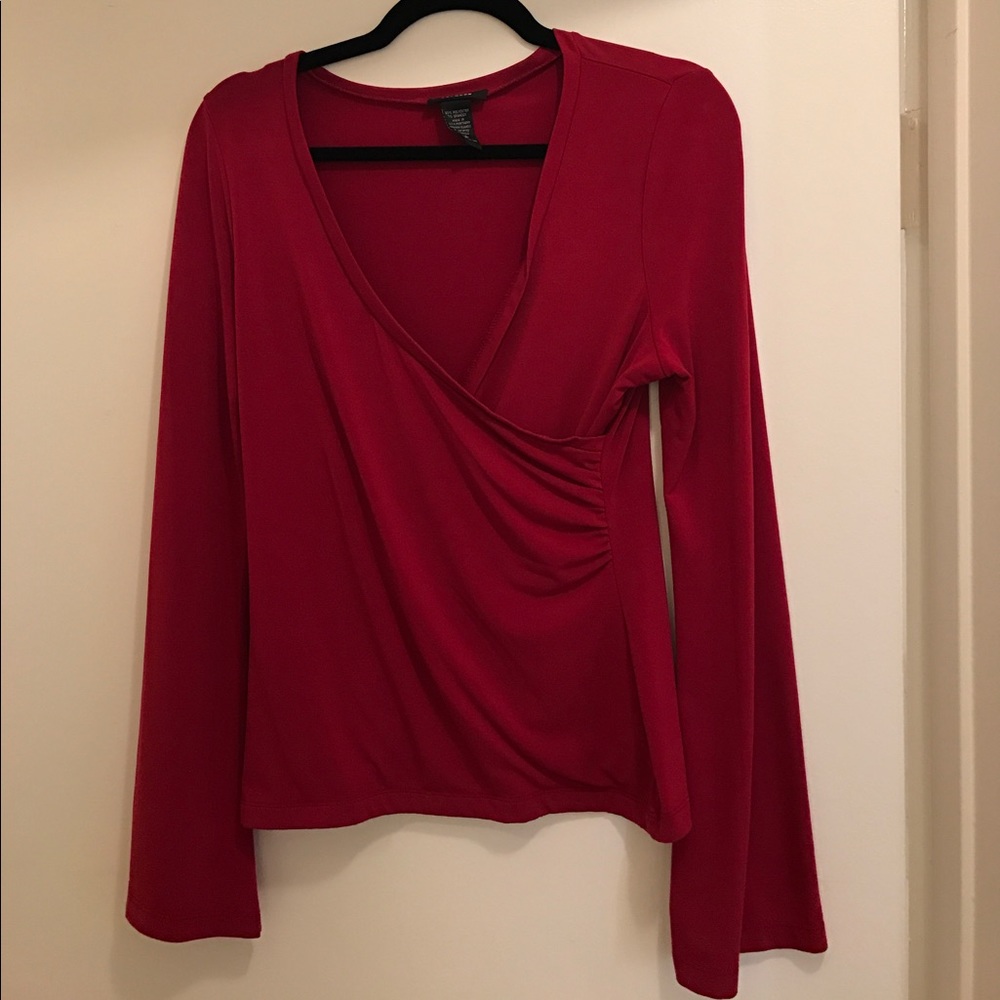 Red Long Sleeve with Deep V