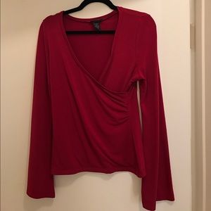 Red Long Sleeve with Deep V