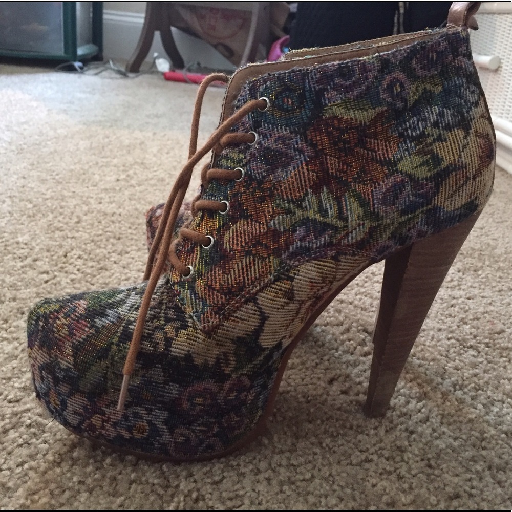 Aldo Floral Print Booties
