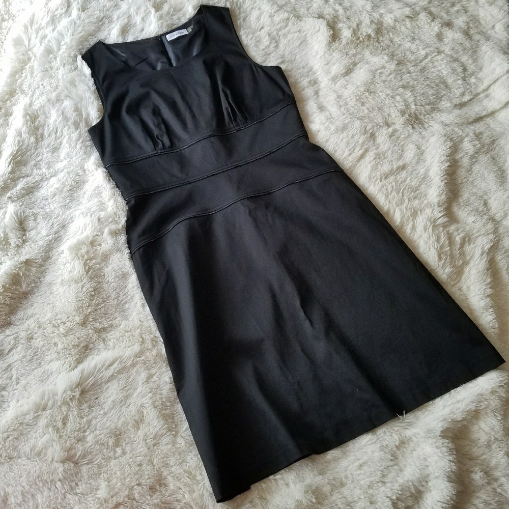 Calvin Klein Zippered Little Black Dress Sleeveles