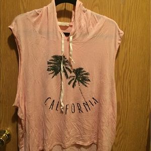 Plus size tank with hood