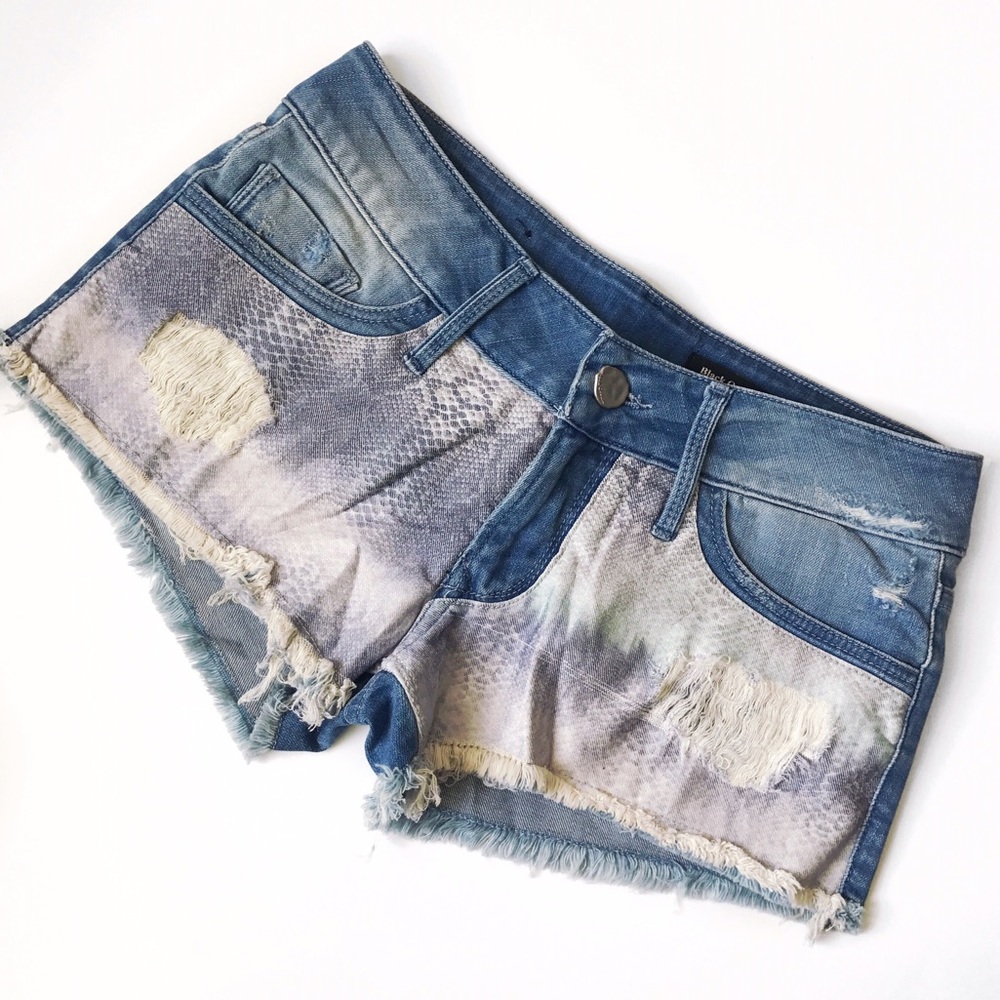 Black Orchid Cut Off Denim Shorts - Picture 3 of 7