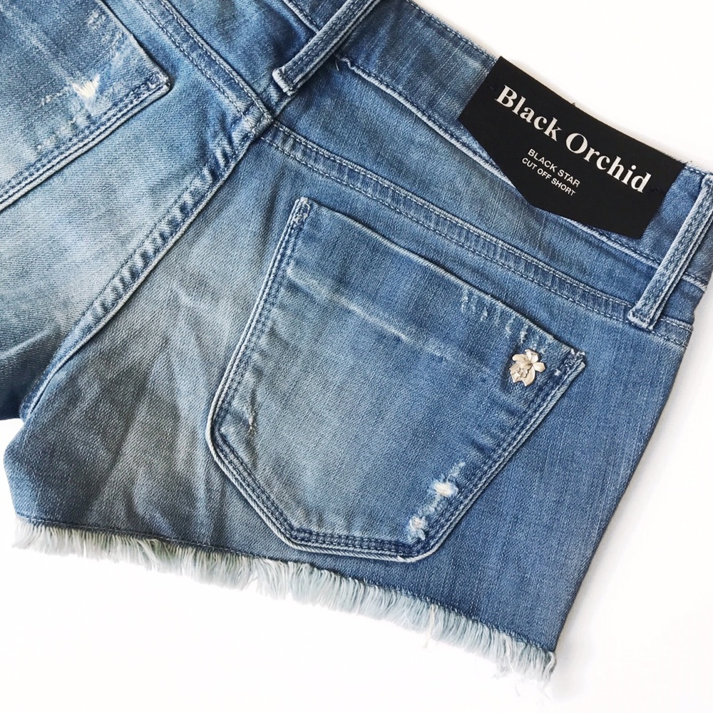 Black Orchid Cut Off Denim Shorts - Picture 7 of 7