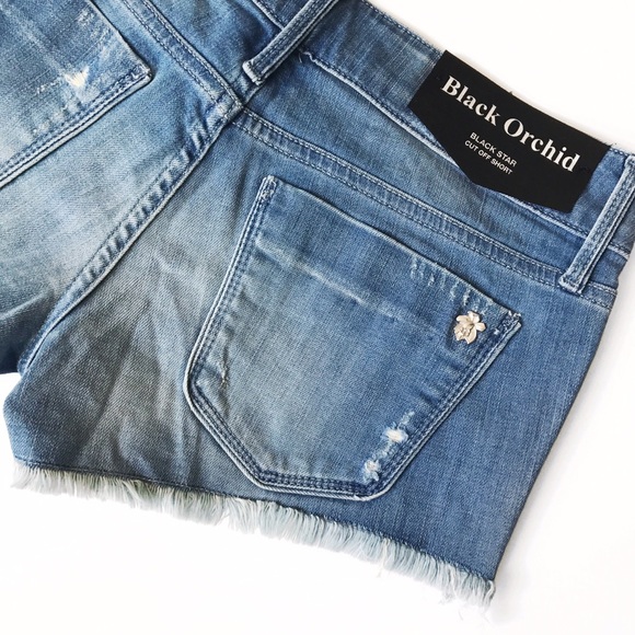 Black Orchid Cut Off Denim Shorts - Picture 7 of 7