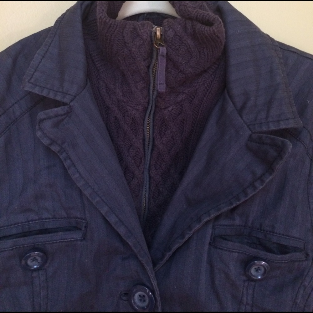 Navy "Fours" Sweater Jacket