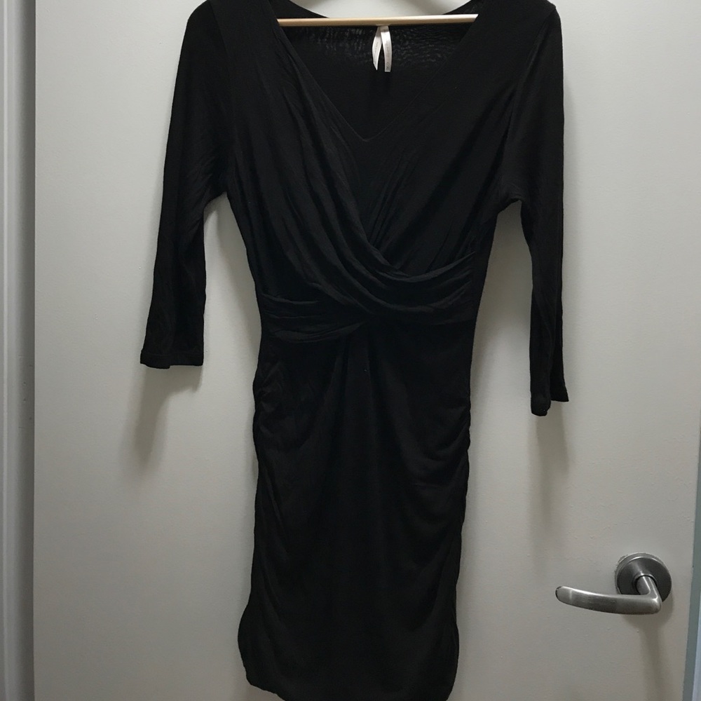 Long sleeve black cocktail dress